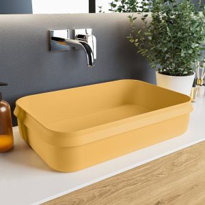 MONDIAZ ARVO Waskom solid surface 55cm kleur Ocher / Ocher