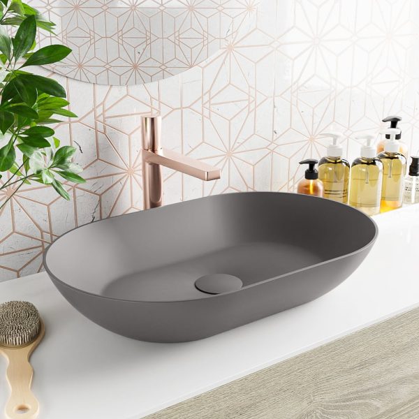 MONDIAZ ONNI Waskom solid surface 55cm kleur DarkGrey / DarkGrey