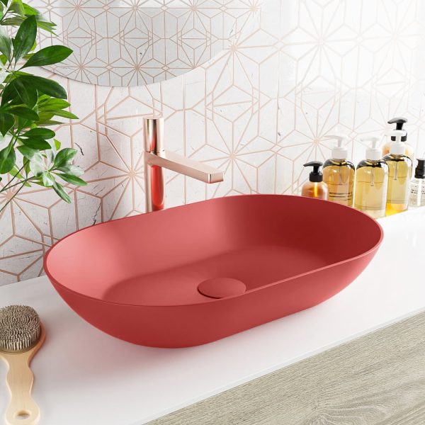 MONDIAZ ONNI Waskom solid surface 55cm kleur Fire / Fire