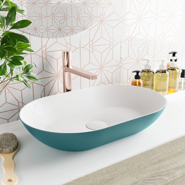 MONDIAZ ONNI Waskom solid surface 55cm kleur Smag / Talc